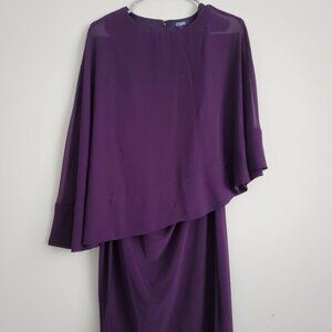 Purple Chaps Sheer Overlay Dress
